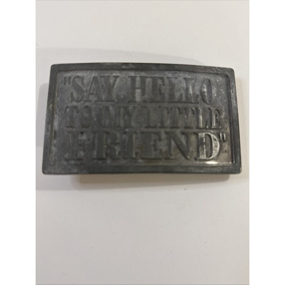 Scarface Say Hello To My Little Friend Metal Belt Buckle Vintage Movie Quote Fan